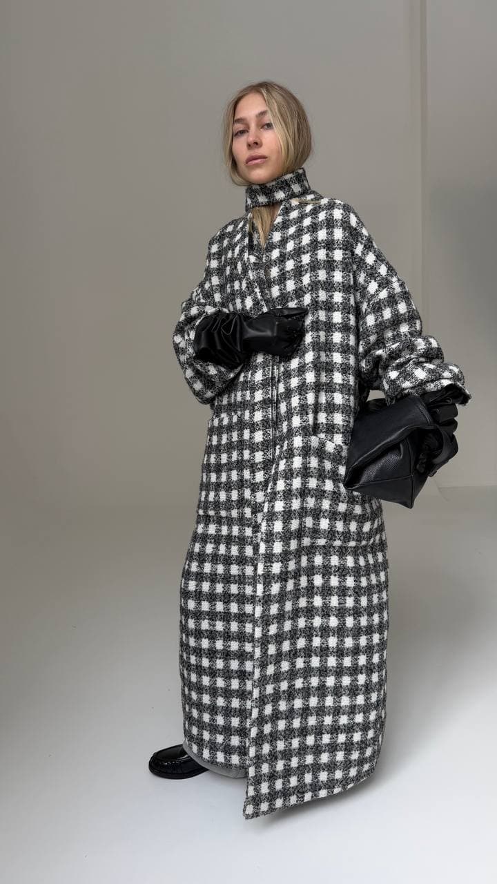 Пальто-плед клетка