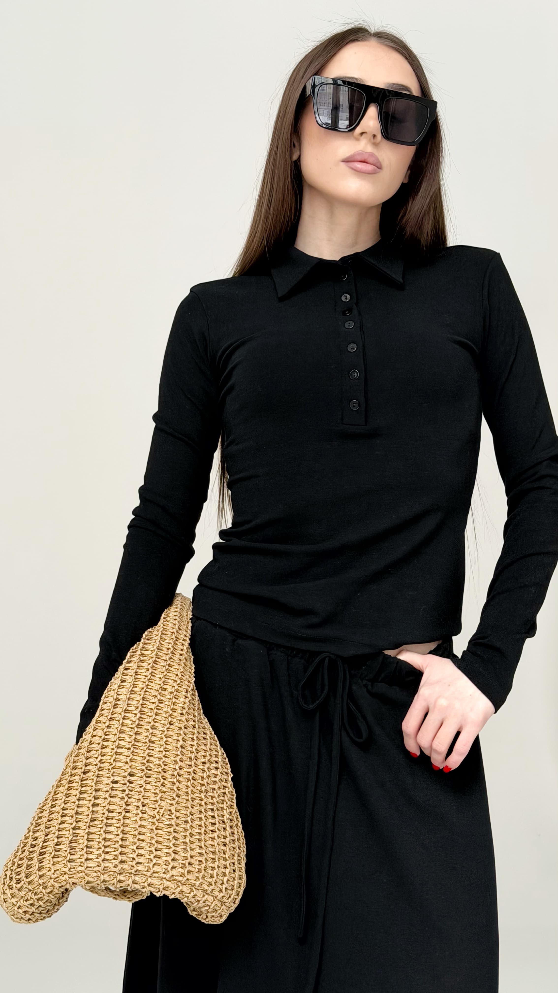 Лонгслив-поло