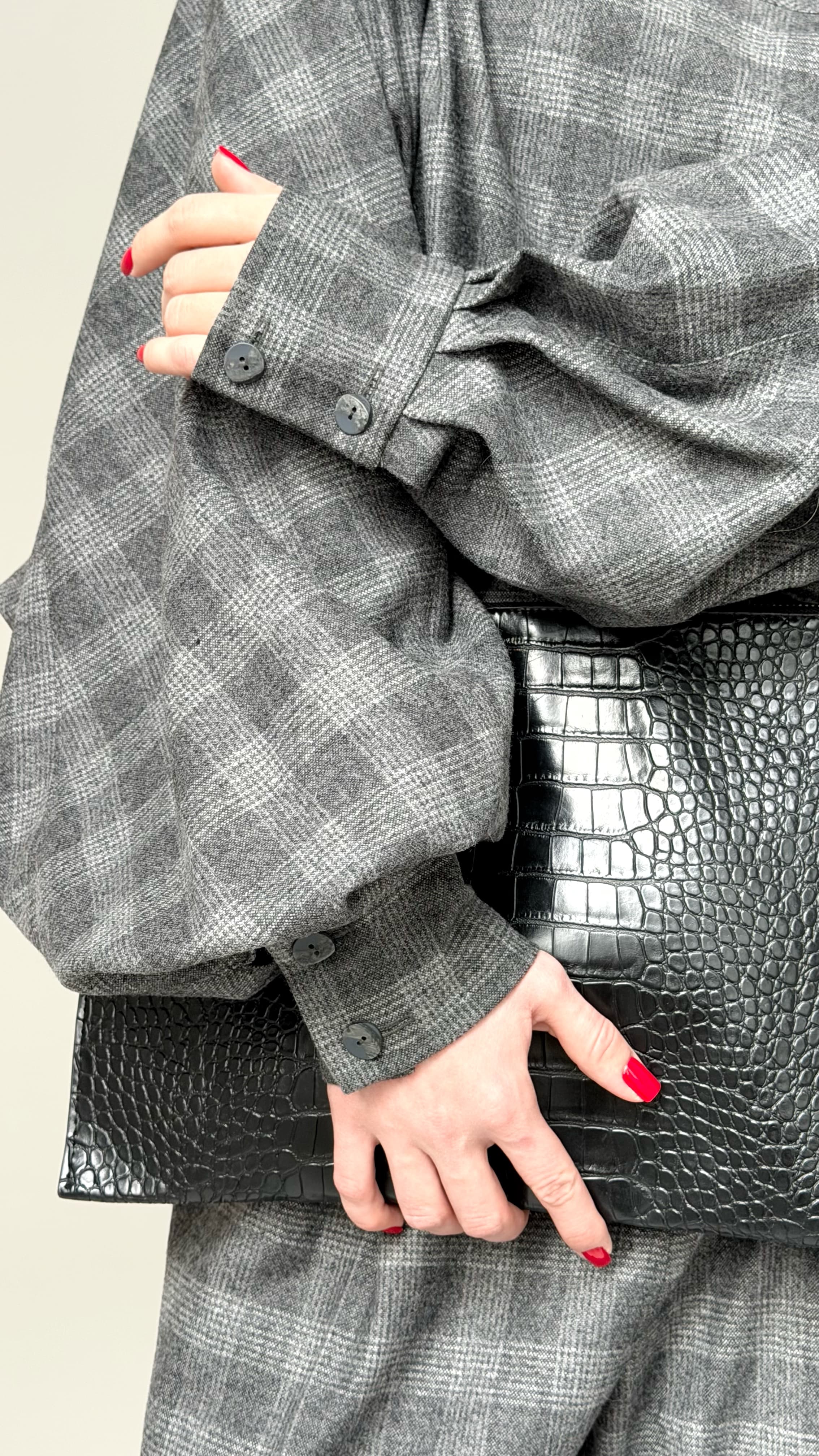 Блуза-батник в клетку — фото 5