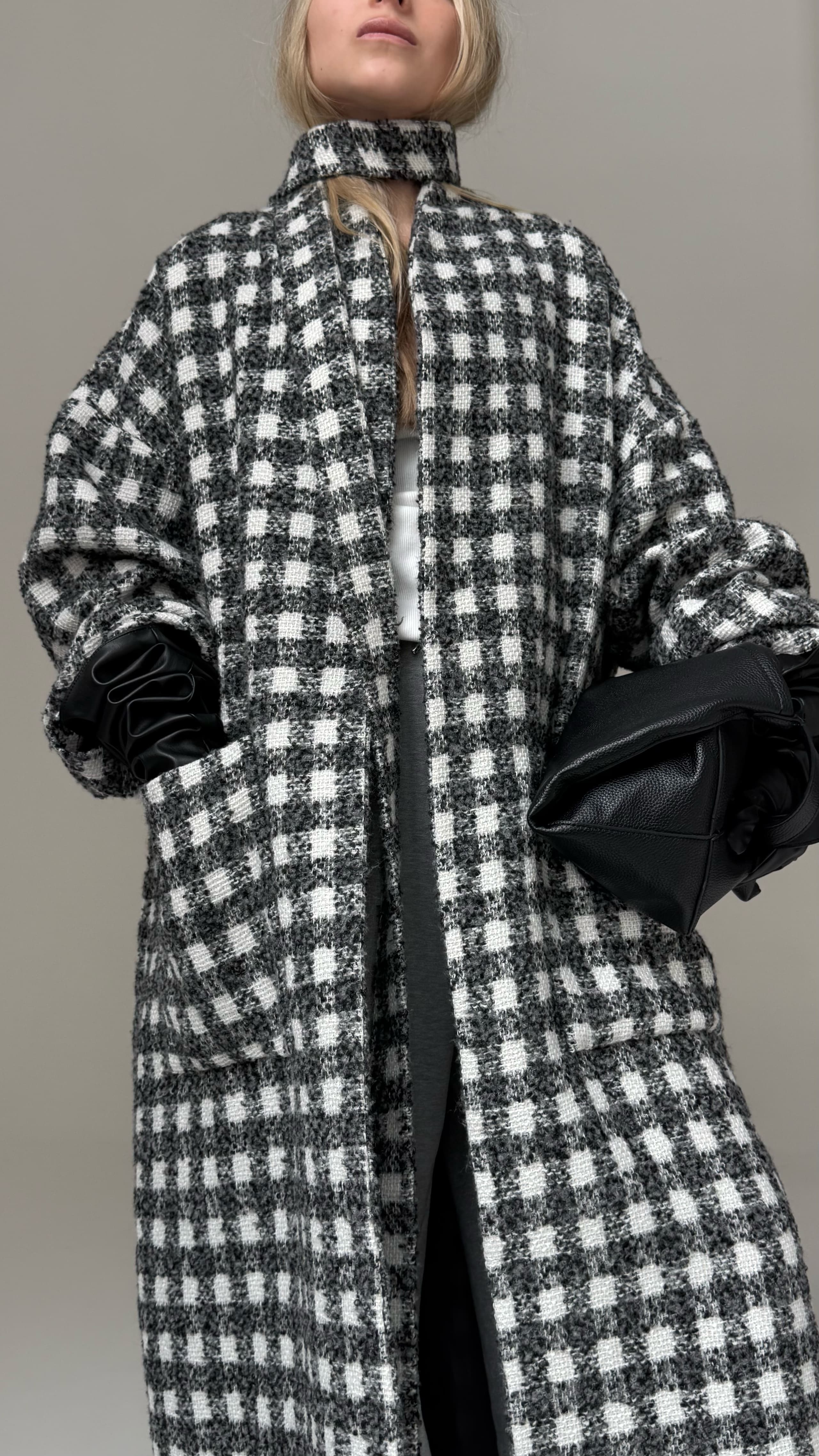 Пальто плед клетка
