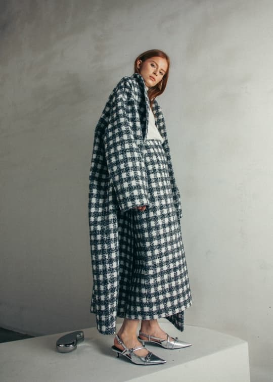 Юбка карандаш клетка