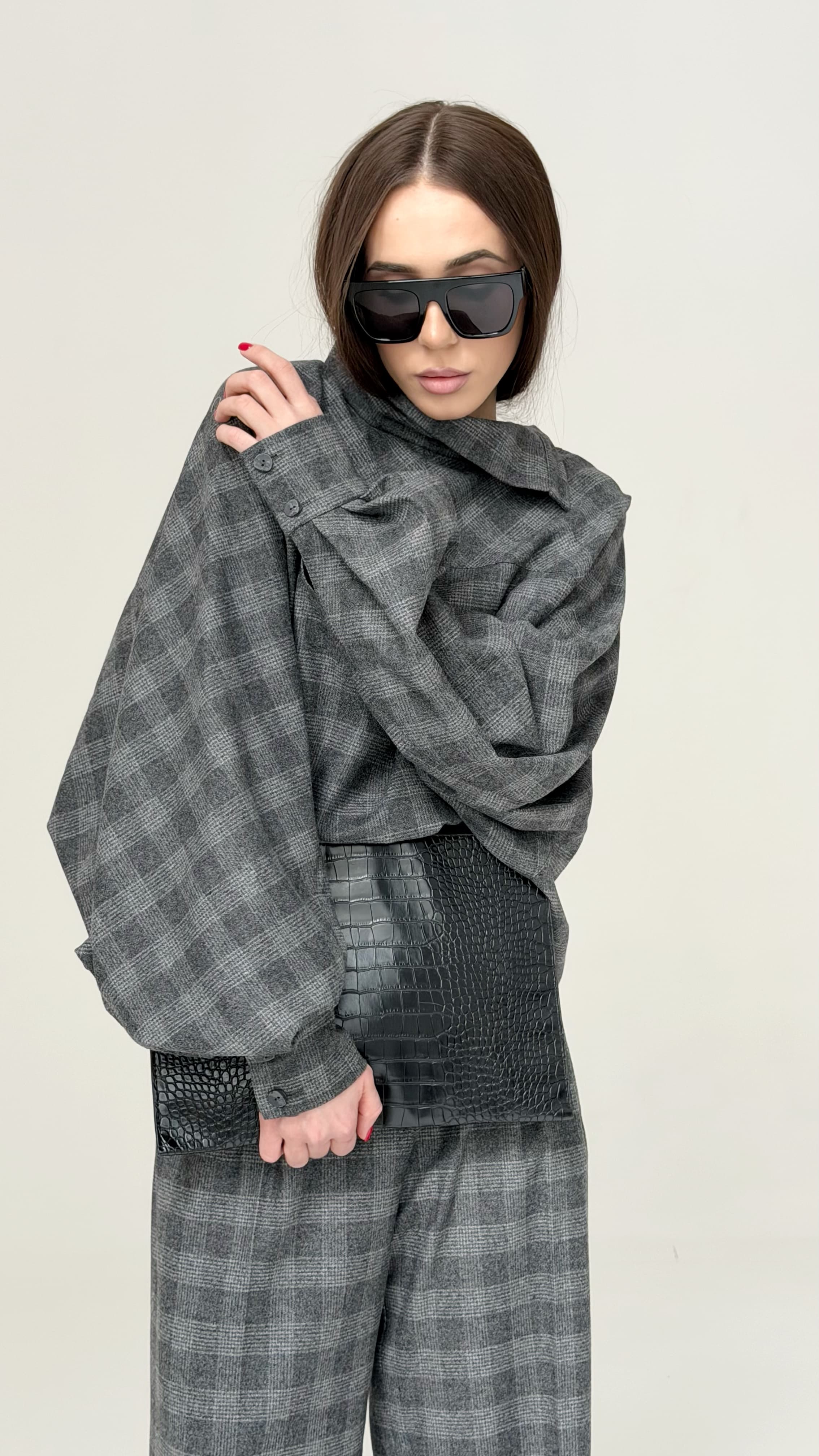 Блуза-батник в клетку