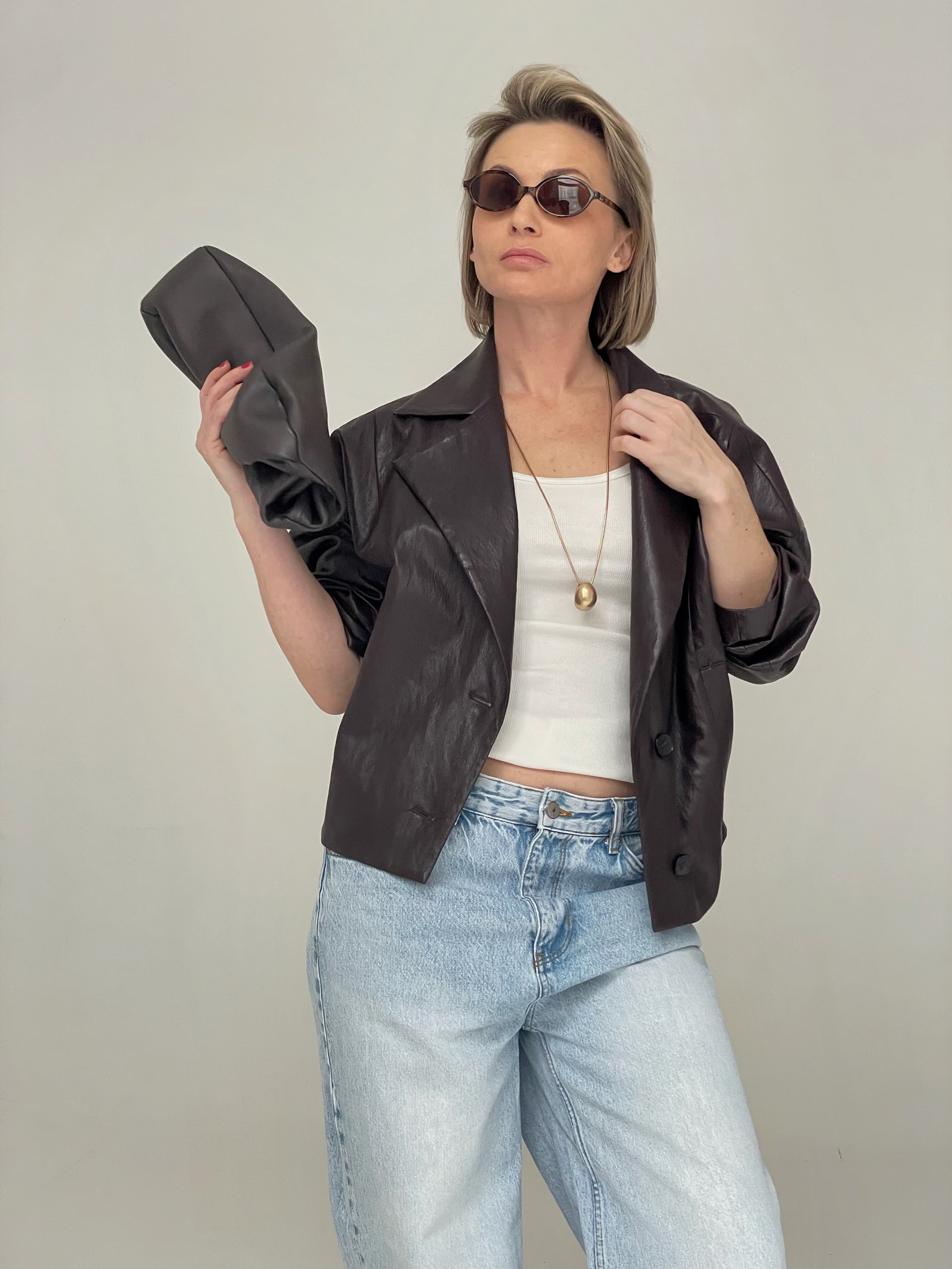 Куртка-жакет из эко-кожи