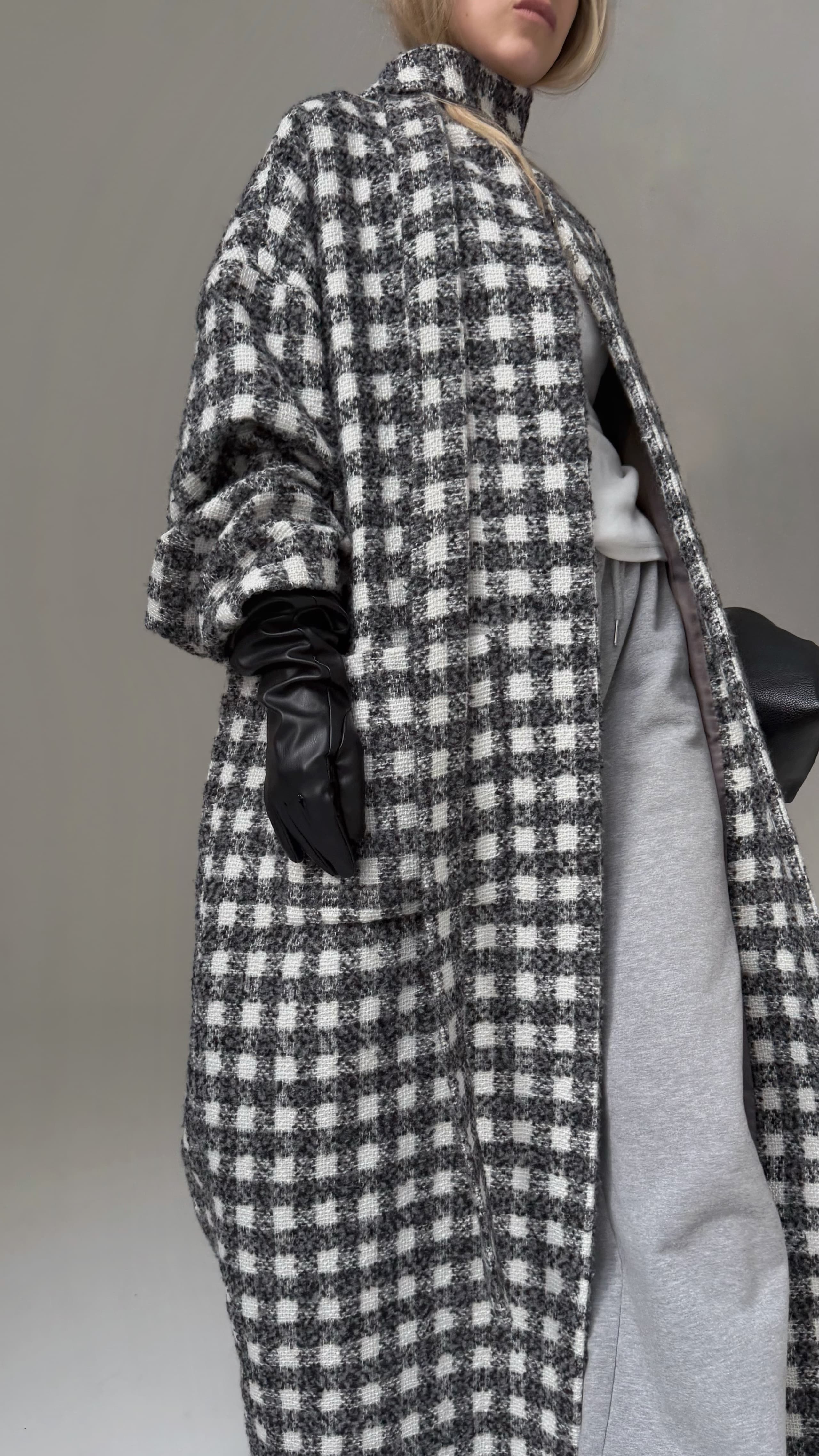 Пальто плед клетка