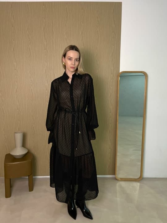 Платье рубашка с оборкой