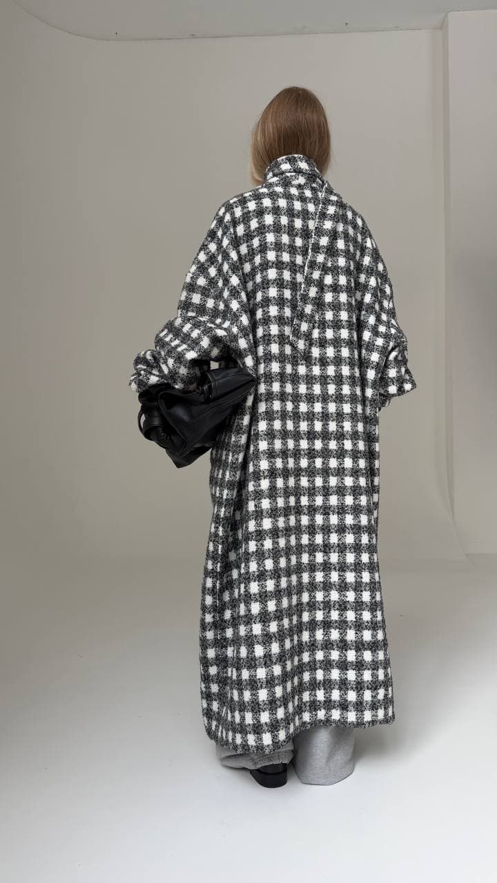 Пальто-плед клетка — фото 2